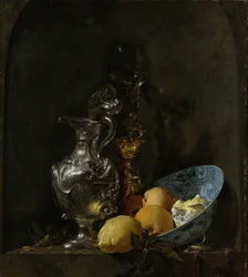 Stillleben mit silbernem Schaf, um 1655-60